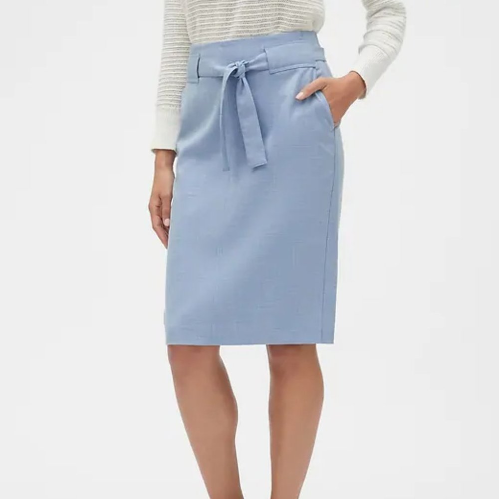 Banana Republic Army Green Tie-Waist Pencil Skirt